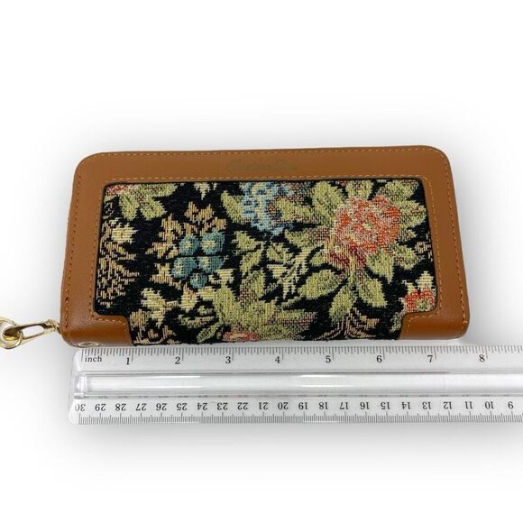 Shein SHEIN Brown Embroidery Carpet Tapestry Women's Long Wallet Grandma Core - Picture 7 of 8